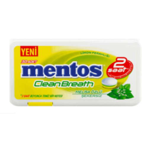 Mentos 2 Hours Clean Breath Plastic Dispenser Limon Candy 21 gr