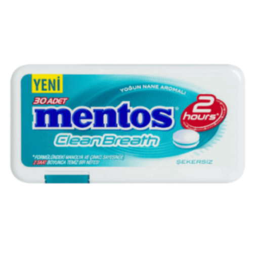 Mentos 2 Hours Clean Breath Metal Candy Intensive Mint Candy 35 gr