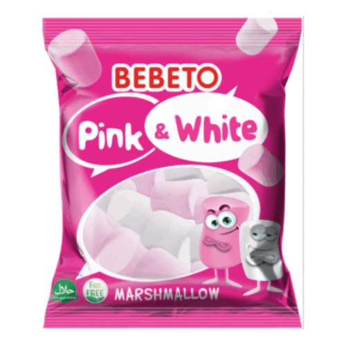 Kervan Gıda Bebeto Marshmallow Candy Pink Ve White 60 grX12