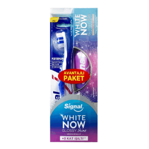 Signal White Now Glossy Shine Diş Macunu 75 ml+Diş Fırçası 1 pcs
