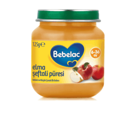 Bebelac Apple Peach Puree Baby Food 125 gr