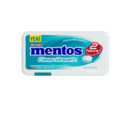 Mentos 2 Hours Clean Breath Plastic Dispenser Intensive Mint Candy 21 gr