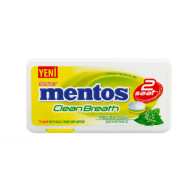 Mentos 2 Hours Clean Breath Plastic Dispenser Lemon Candy 21 gr