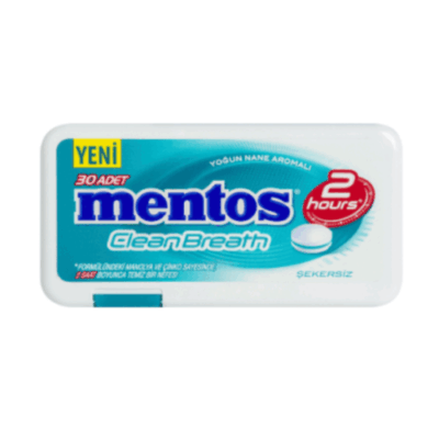 Mentos 2 Hours Clean Breath Plastic Dispenser Mint Candy 21 gr