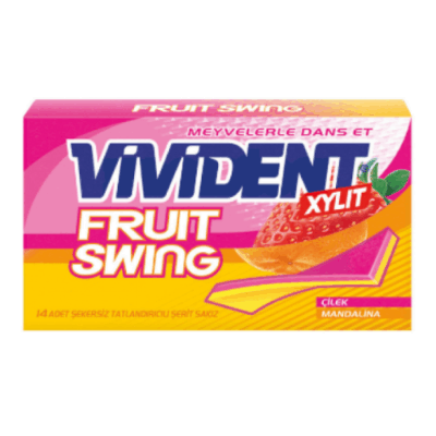 Vivident Fruit Swing Strawberry&Mandarin Flavored Gum 26 gr
