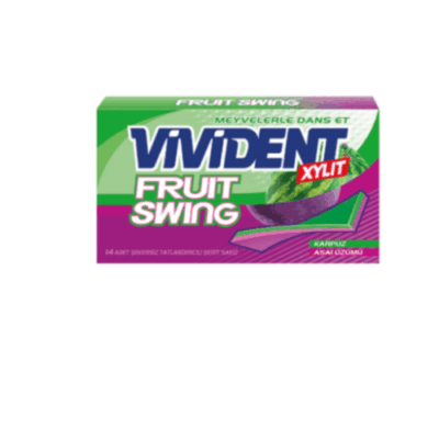 Vivident Fruit Swing Watermelon&Asai Grape Flavored Gum 26 gr