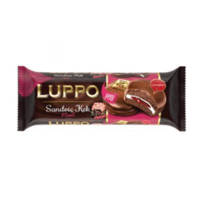 Şölen Luppo Milk Chocolate Coated with Cherry Marmalade and Marshmallow Cocoa Sandwich Cake 184 gr