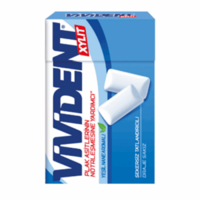 Vivident Xylit Green Mint Flavored Gum 22 gr