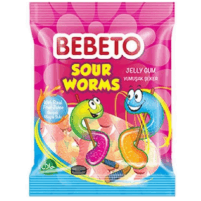 Kervan Gıda Bebeto Sour Worms 80 gr