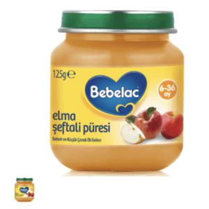Bebelac Apple Peach Puree Baby Food 125 gr