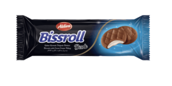 Aldiva Bissroll Bitter Cocoa Biscuit With Coconut Cream Filling 54 gr