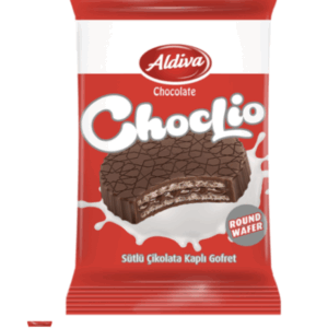 Aldiva Choclio Round Milk Chocolate Coated & Chocolate Cream Wafer 20 gr