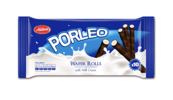 Aldiva Porleo Sut Cream and Cocoa Roll Wafer 40 gr