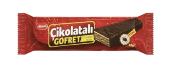 Aldiva Chocolate Covered and Hazelnut Cream Wafer 40 gr