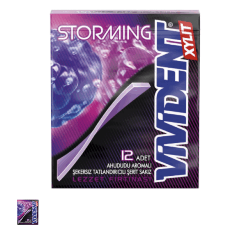 Vivident Storming Raspberry Flavored Gum 33 gr