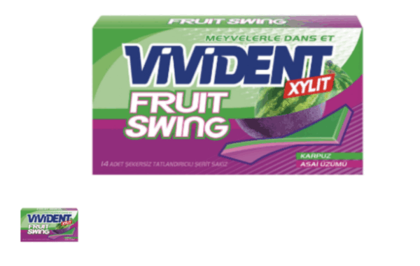 Vivident Fruit Swing Watermelon&Asai Grape Flavored Gum 26 gr