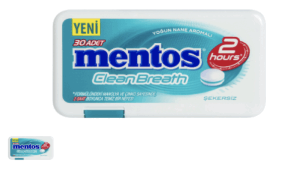 Mentos 2 Hours Clean Breath Plastic Dispenser Intensive Mint Candy 21 gr