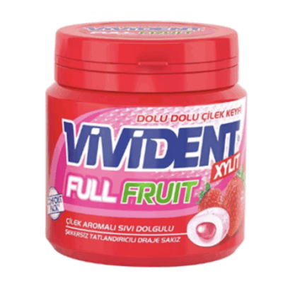 Vivident Full Fruit Strawberry Gum 90 gr