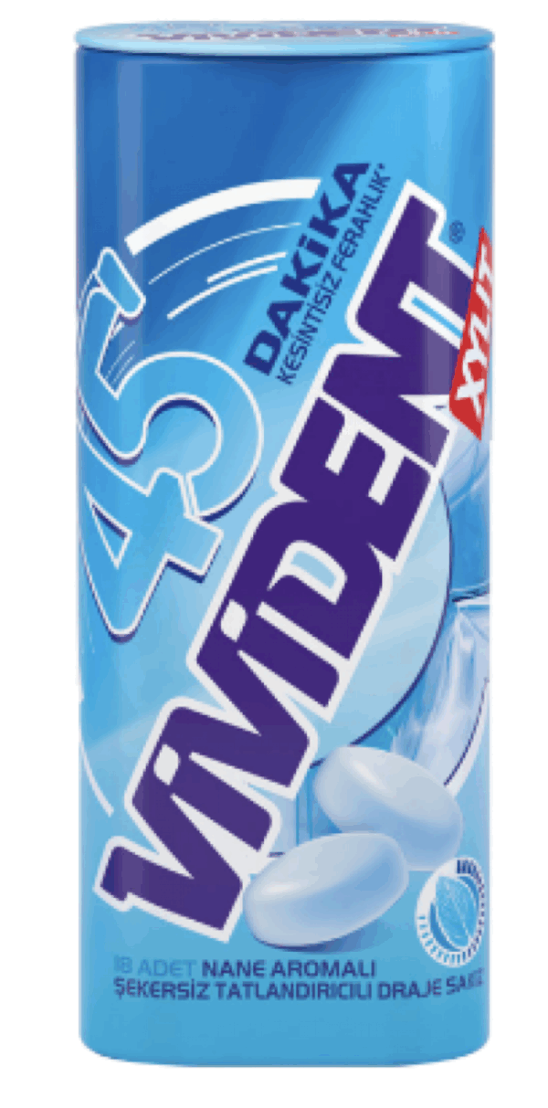 Vivident 45 Minutes Gum Dragee Metal Box 21 gr