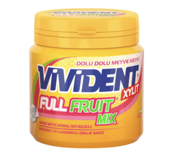 Vivident Full Fruit Mix Fruit Gum 90 gr