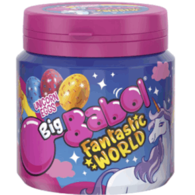 Big Babol Fantastic World Unicorn Eggs Strawberry&Banana&Blueberry Flavored Gum 90 gr
