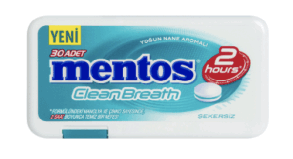 Mentos 2 Hours Clean Breath Plastic Dispenser Mint Candy 21 gr