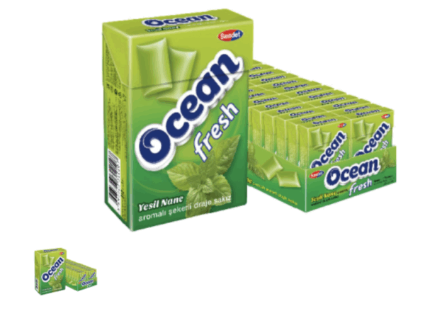 Saadet Ocean Fresh Spearmint Flavoured Sugared Dragee Gum 15 gr