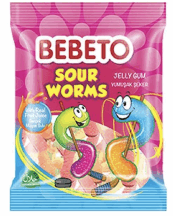 Kervan Gıda Bebeto Sour Worms 80 gr