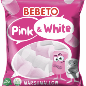 Kervan Gıda Bebeto Marshmallow Candy Pink and White 60 grX12