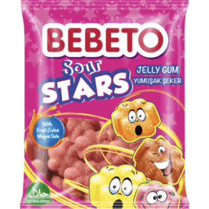Kervan Gıda Bebeto Jelly Candy Sour Stars 40 grX12