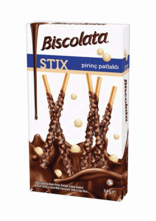 Şölen Biscolata Stix Milk Chocolate Coated Rice Crispy Stick Biscuit 34 gr