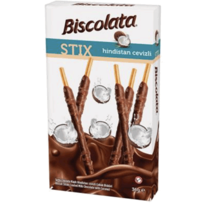 Şölen Biscolata Stix Milk Chocolate Coated Stick Biscuit Coconout 36 gr