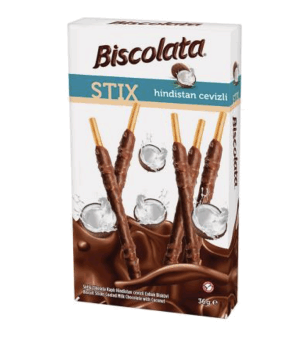 Şölen Biscolata Stix Milk Chocolate Coated Stick Biscuit Coconout 36 gr