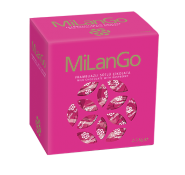 Şölen Milango Raspberry Dolgulu Sütlü Çikolata İle Raspberry Krem 2.5 kg