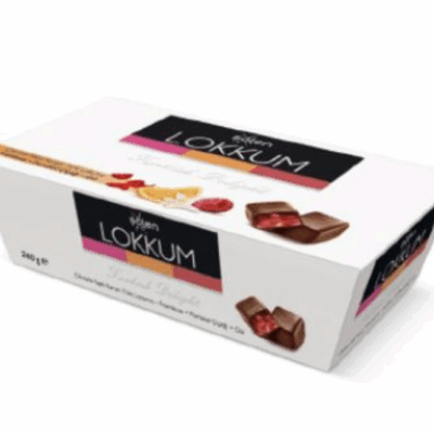 Şölen Lokkum Milk Chocolate Coated Mixed Fruit Flavored Turkish Delight with Fruit Particles 240 gr