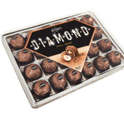 Şölen Dıamond Milk Chocolate Coated Wafer with Whole and Hazelnut Cream 300 gr