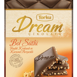 Torku Dream Rich Milk Chocolate with Hazelnut Croquette and Caramel Chips 75 gr