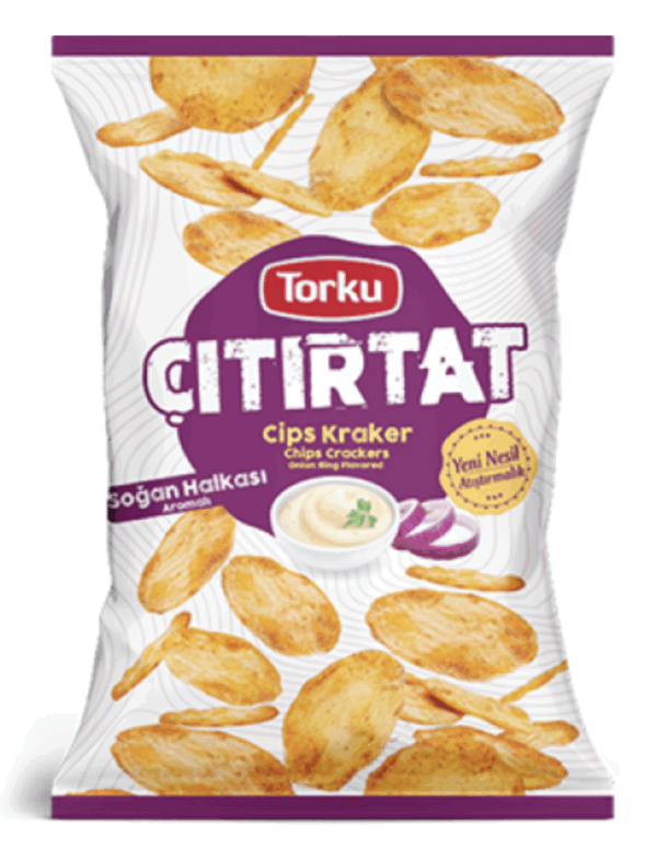Torku Crispy Onion Ring Flavored Chips Crackers 60 gr