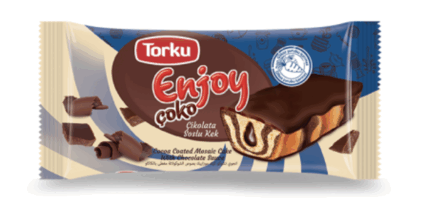 Torku Enjoy Çoko Cocoa Coated Mosaic Cake with Chocolate Sauce 55 gr