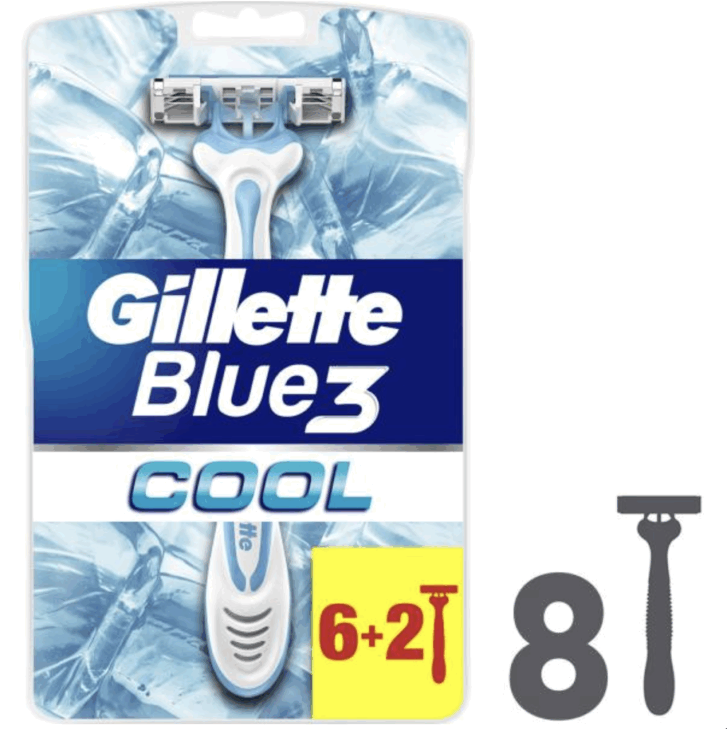 Gillette Blue 3 Cool Disposable Razors 8 pc