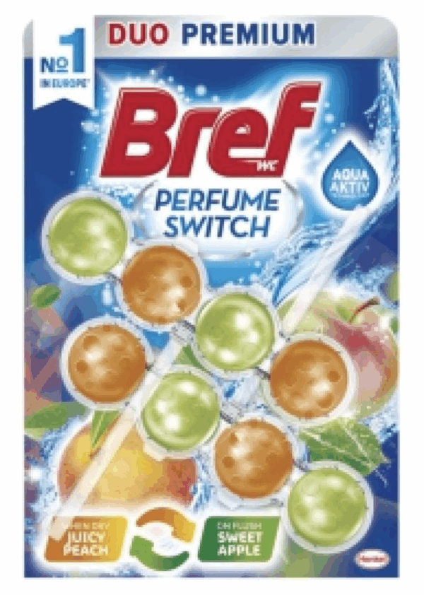 Bref Toilet Block Duo Premium Peach&Red Apple Duopack