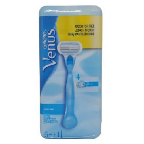 Gillette Venus Close&Clean Razor İle 5 Refill 1 adet