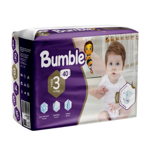 Bumble Diapers Twin Paket No 3 (4-9) 40 Pcs X5