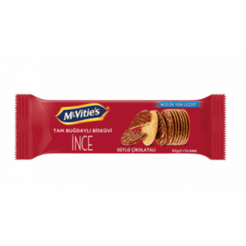 Mc Vitie's Whole Wheat Biscuit Sütlü Çikolata Thin  93 gr