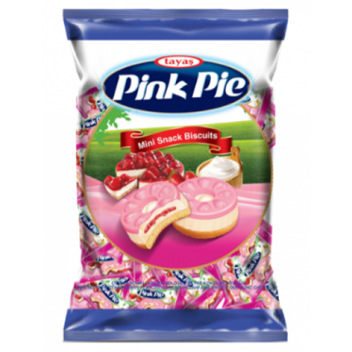 Tayaş Pink Pie Krem Dolgulu White Compound Chocolate Coated Çilek Biscuit 1000 gr