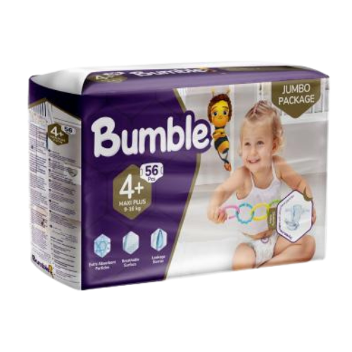 Bumble Diaper Jumbo Package No 4+ (9*16) 56 Pcs X4
