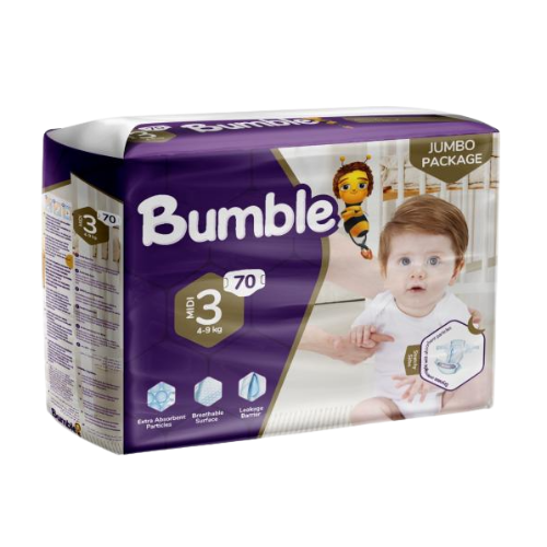 Bumble Diapers Jumbo Package No 3 (4-9) 70 Pcs X4