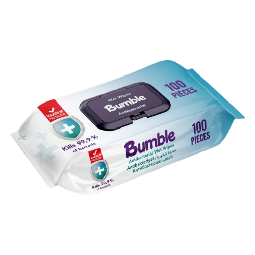 Bumble Wet Wipes 100 Pcs (Antibacterial) X12