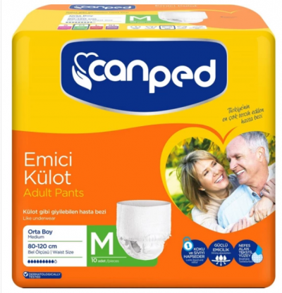 Canped Absorbent Panty Adult Diaper Size M  10 pcs