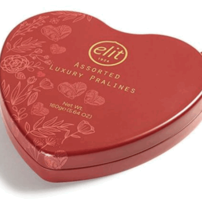 Elit Çikolata Luxury Pralines Chocolate Metal Heart Box 160 gr
